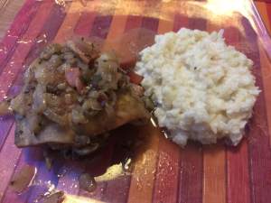 Pollo alla birra con purè di sedano rapa