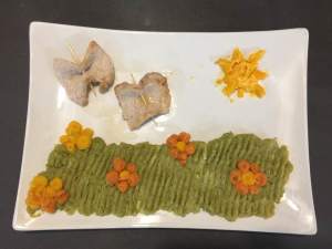 Farfalle di lonza su crema di broccoli