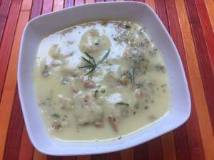 Vellutata di porri con crostini saporiti