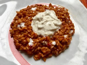 Risotto 'nduja e stracciatella di burrata