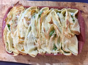 Crêpes agli asparagi e fiori di zucca