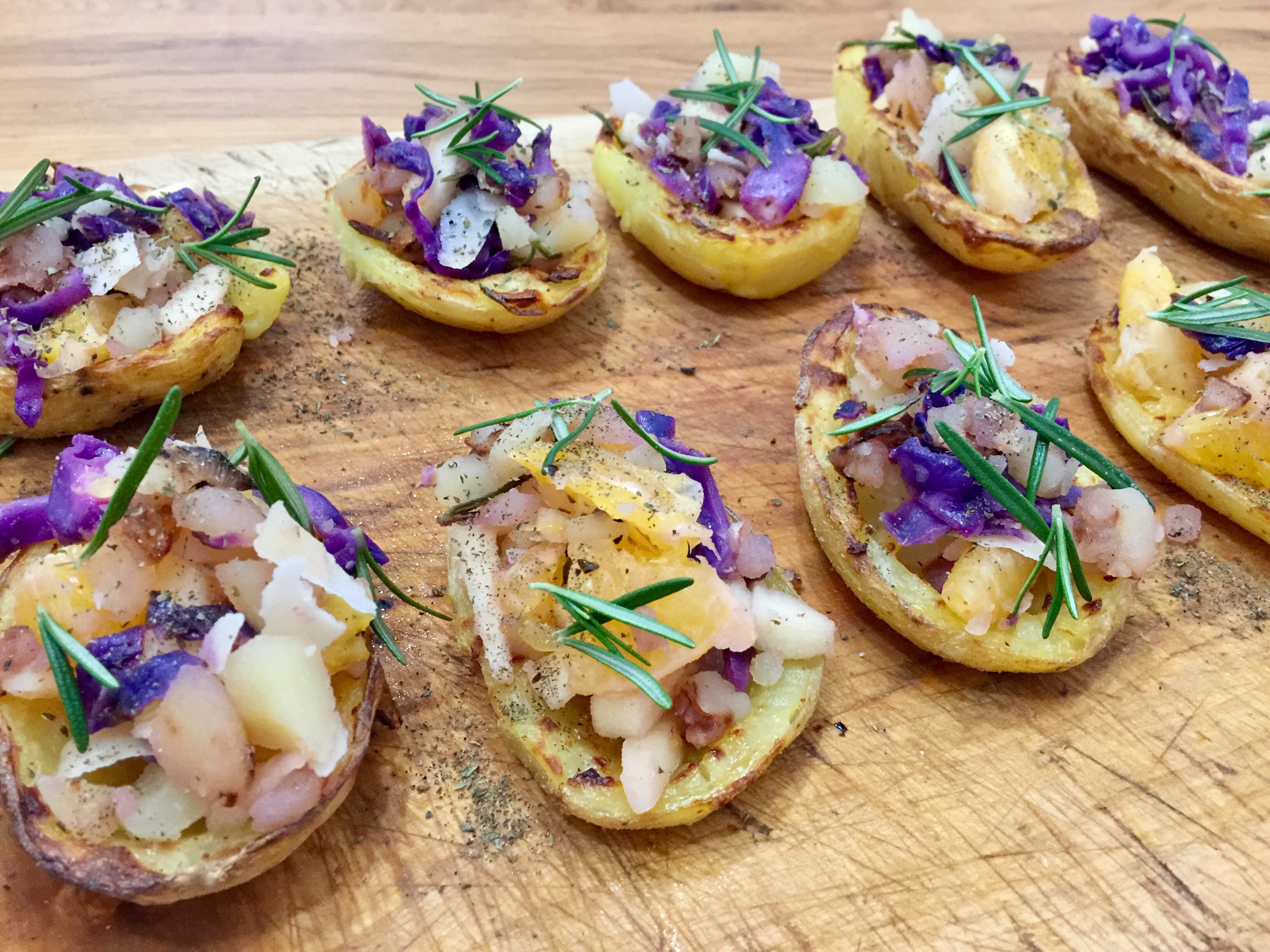 Patate arrosto con mele, arance e Parmigiano Reggiano