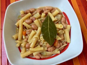 Minestra di pasta e borlotti