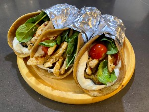 Pita con melanzane e pollo