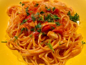 Pasta con ragù di capesante
