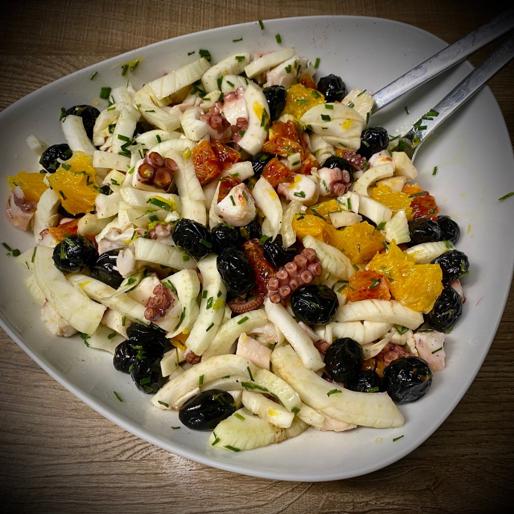 Insalata di polpo con finocchi e arance