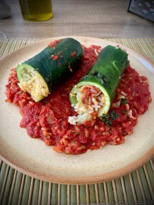 Zucchine ripiene di riso